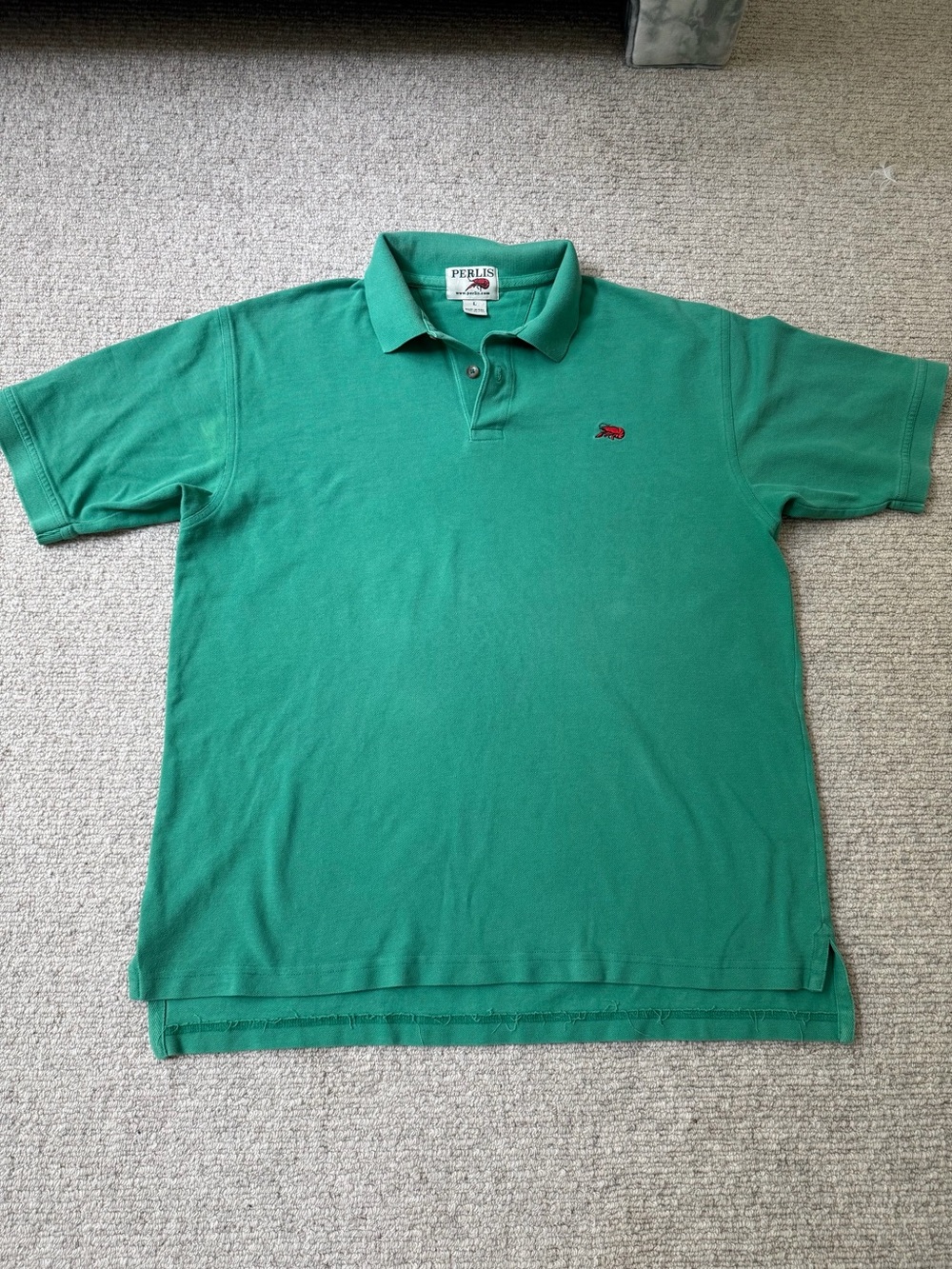 Perlis New Orleans Classic Crawfish Polo Shirt - Men's L Green